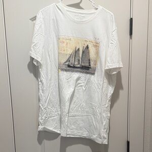 Banana Republic White Graphic Sailboat Tee